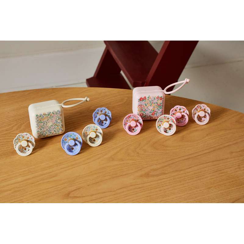 BIBS Colore Rund ciuccio - Confezione da 2 - tg. 1 - gomma naturale - Liberty - Oscar Meadow/Petal Mix 