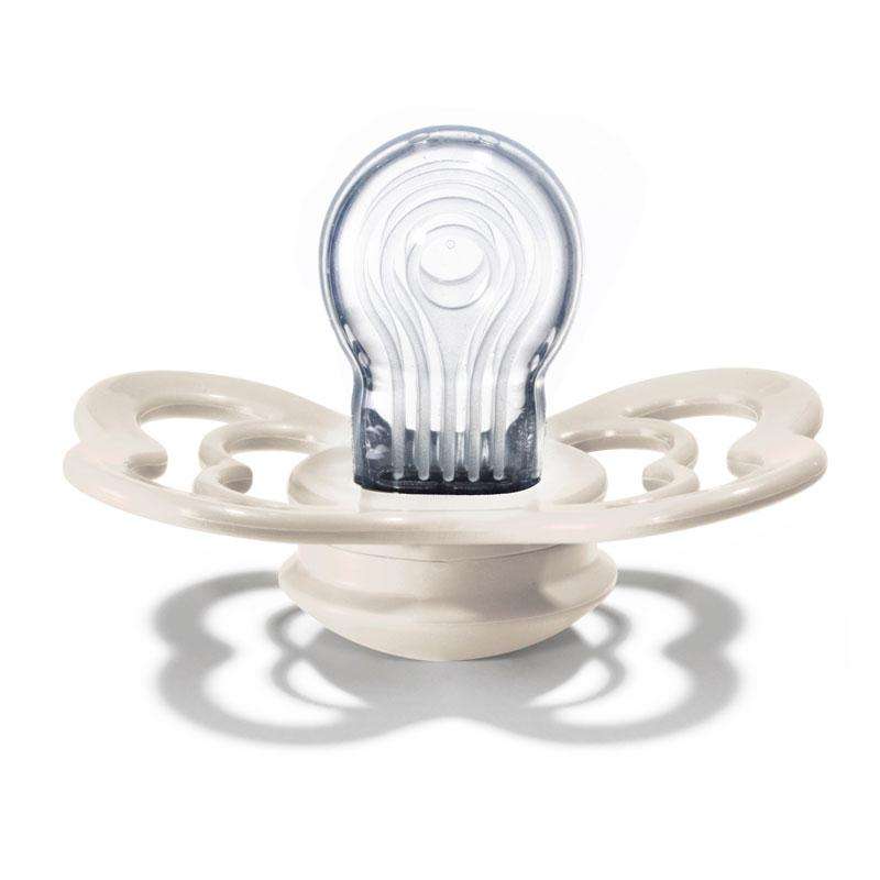 BIBS Symmetrischer Supreme Schnuller - 2er-Pack - Gr. 2 - Silikon - Ivory/Blush