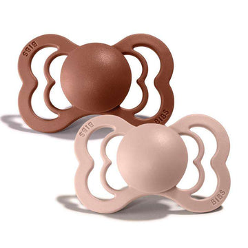 Sucette Bibs Supreme - 2-Pak - t. 1 - Silicone - Woodchuck/Blush 