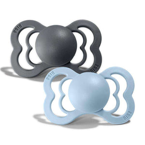 Suzeta Bibs Supreme - 2-Pachet - măr. 1 - Silicon - Fier/Albastru pentru bebeluși 