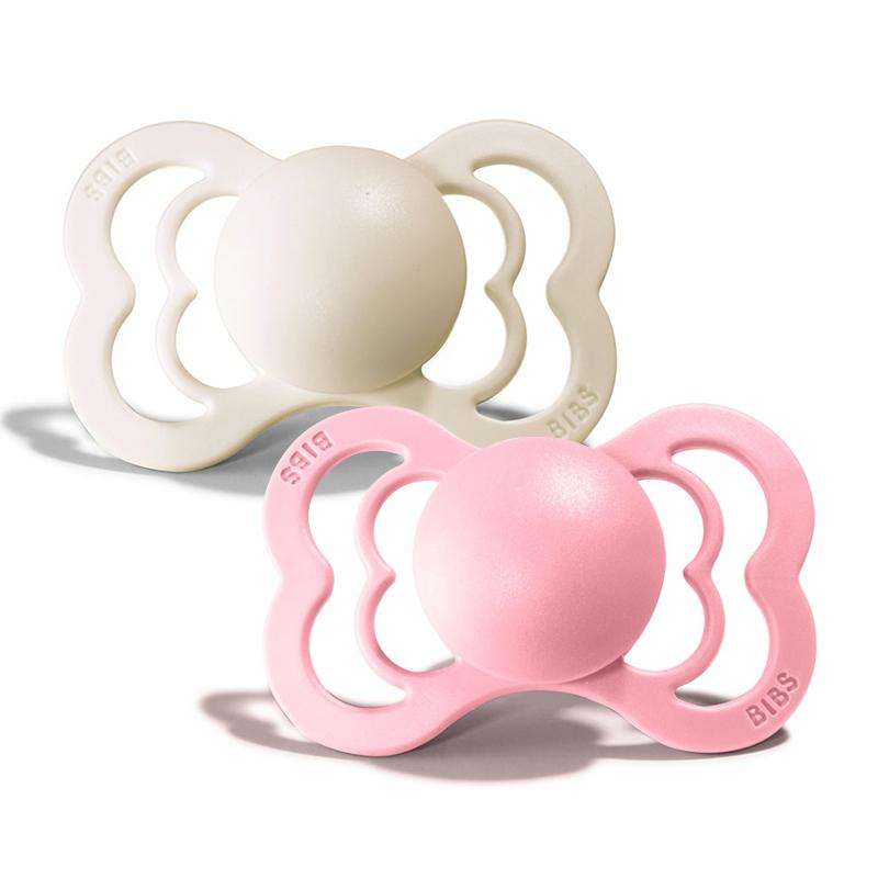 Bibs Supreme Schnuller - 2-Pack - Gr. 1 - Silikon - Elfenbein/Baby Rosa 