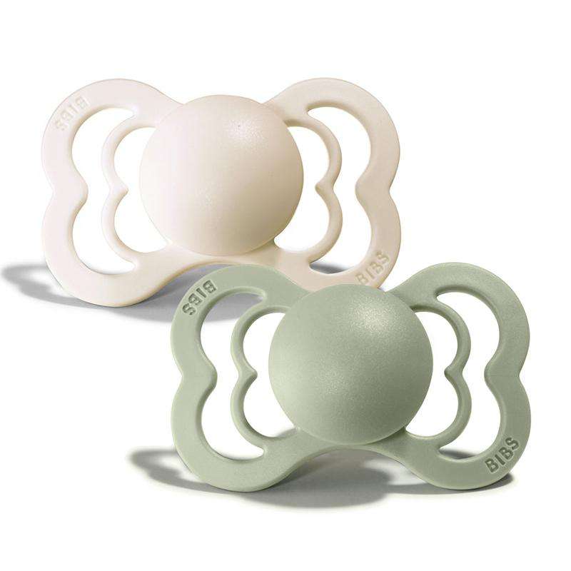 Bibs Supreme Schnuller - 2er-Pack - Gr. 1 - Silikon - Elfenbein/Salbei 