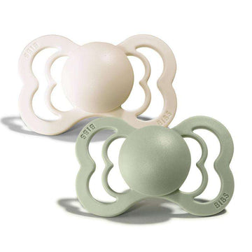 Bibs Supreme Schnuller - 2er-Pack - Gr. 1 - Silikon - Elfenbein/Salbei 