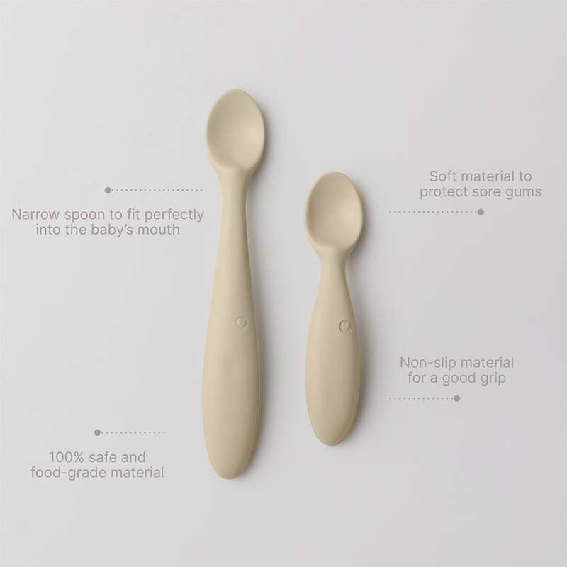 BIBS Dinner Spoon Set - Large and Small Spoon - Blush 