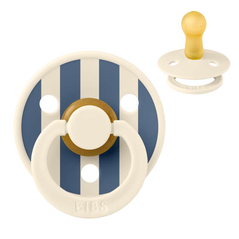 Bibs Round Colour Pacifier - sz. 2 - natural rubber - Studio - Block - Steel Blue 