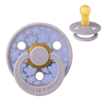 Sucette Bibs Rond Colour - t. 2 - caoutchouc naturel - Studio - Jasmine Field - Fossile Gris 