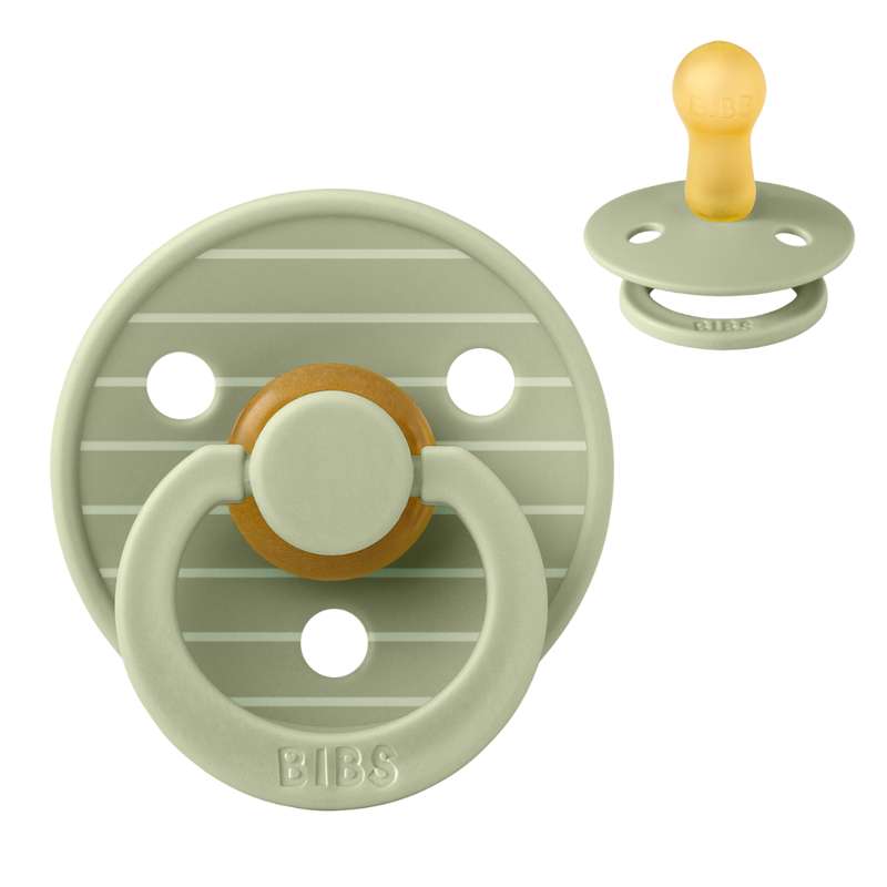 Bibs Ronde Colour Fopspeen - mt. 2 - natuurrubber - Studio - Pin - Salie 