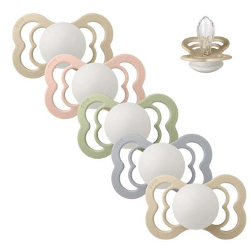 Bibs Supreme Pacifier - bundle - 5 pcs. - sz. 2 - Sleep Tight Little One - GLOW 