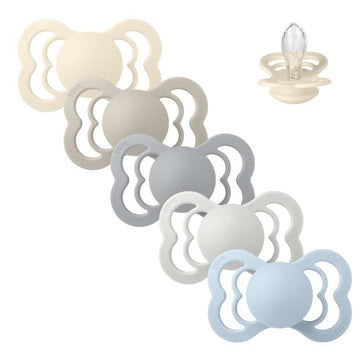 Bibs Supreme Pacifier - bundle - 5 pcs. - sz. 2 - Soft and Clear 