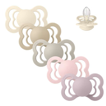 Bibs Supreme Pacifier - bundle - 5 pcs. - sz. 2 - Soft and Gentle 