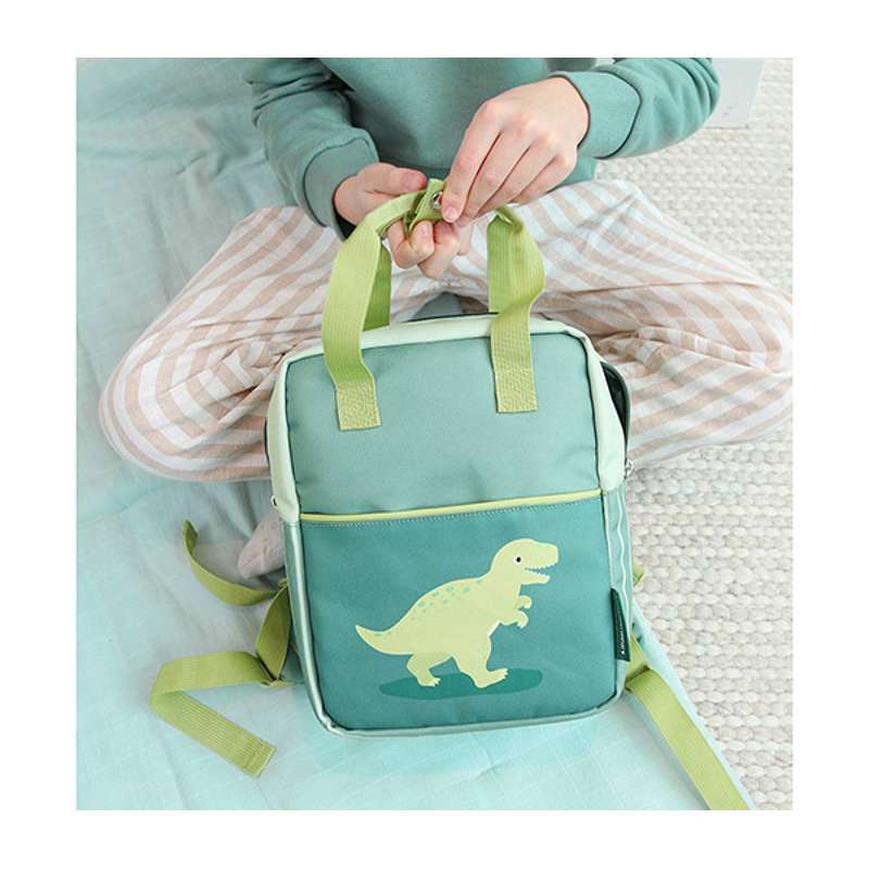 A Little Lovely Company Kleine Vierkante Rugzak - Dinosaurussen 