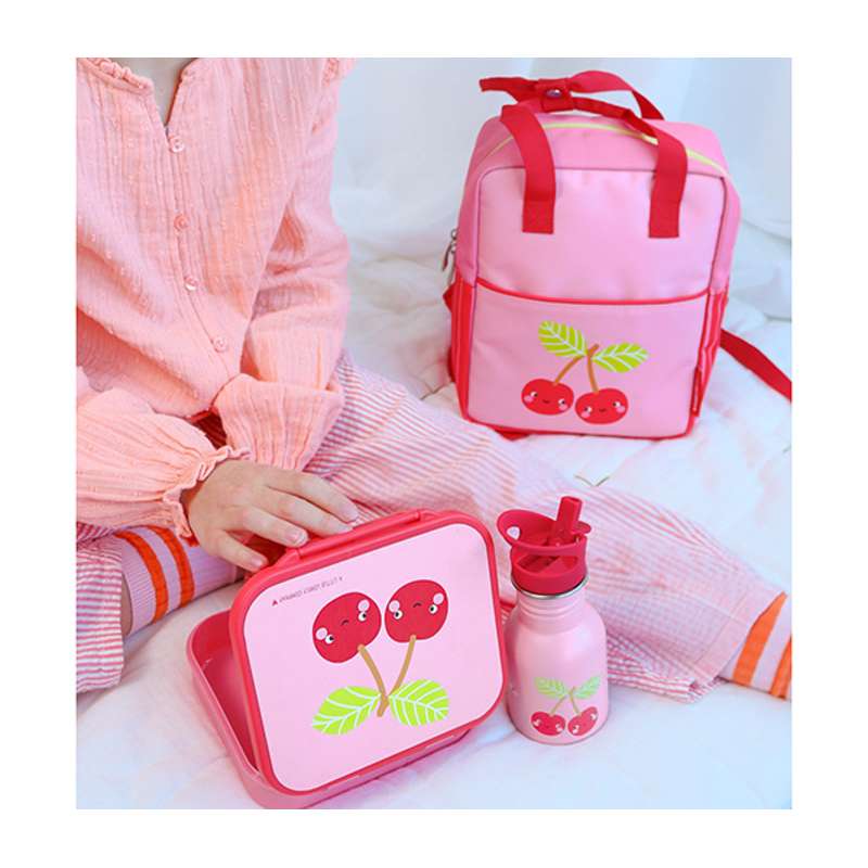 A Little Lovely Company Kleine vierkante rugzak - Happy Cherries 
