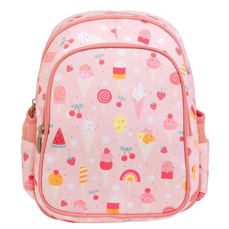 A Little Lovely Company Backpack with cooler pocket - Icecream - Rosa 