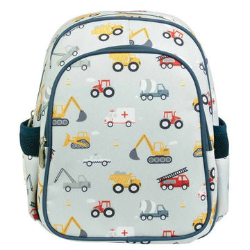 A Little Lovely Company Backpack with cooler pocket - Vehicles - Blue 