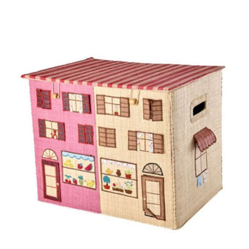 RICE Raffia Storage Basket - Paris - Large - Foldable 
