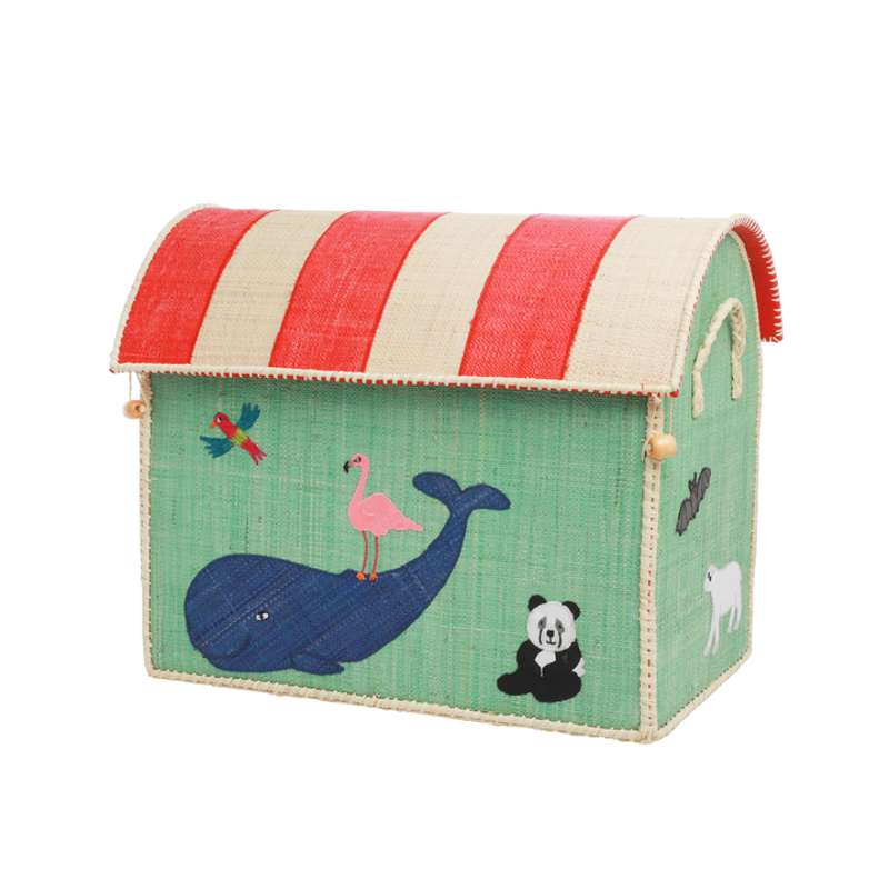 RICE Raffia Aufbewahrungshaus - Tiere - Mittel 