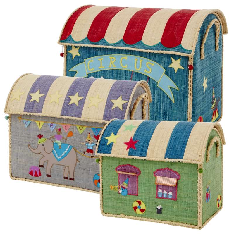 RICE Raffia Storage House - Circus - Small 