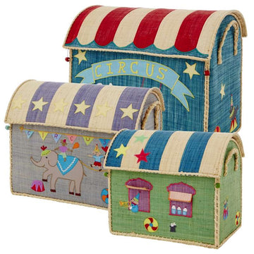 RICE Raffia Storage Houses - Circus - 3 pcs. 