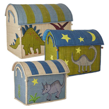RICE Raffia Storage Houses - New Dinosaur - 3 pcs. 