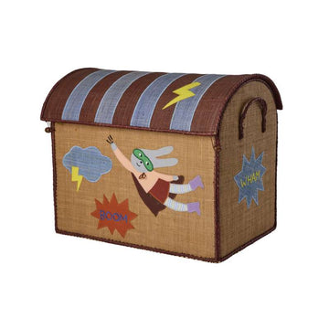 RICE Casa de Almacenamiento Raffia - Hero - Azul - Grande 