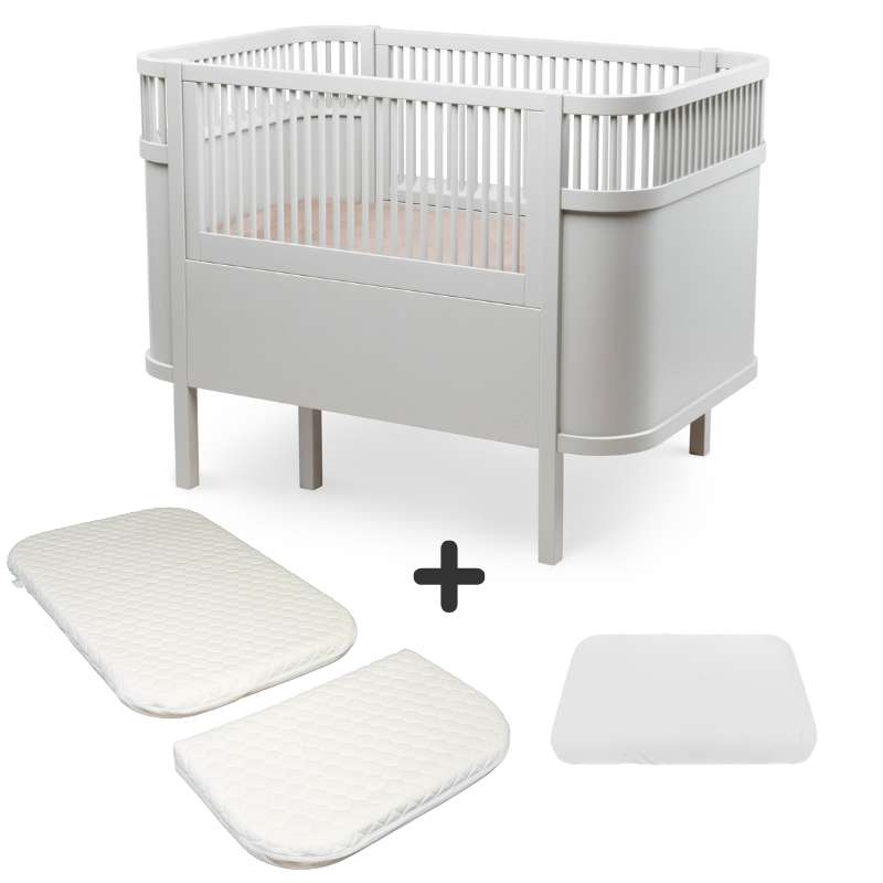 Sebra Sengen - Klassisk - Baby & Jr. - Stone Grey - Bundle 1