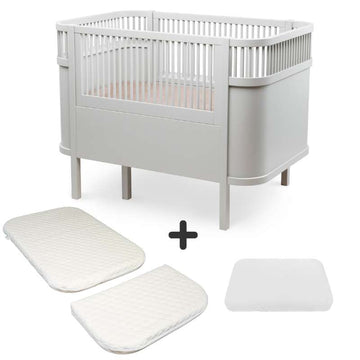 Sebra Sengen - Klassisk - Baby & Jr. - Stone Grey - Bundle 1