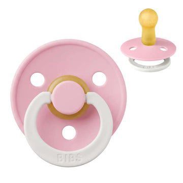 BIBS Rund Colour Sut - Str. 2 - Naturgummi - GLOW - Baby Pink