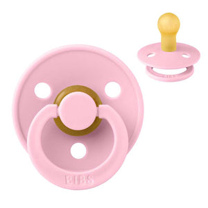 Sucette BIBS ronde Colour - Taille 1 - Caoutchouc naturel - Baby Pink