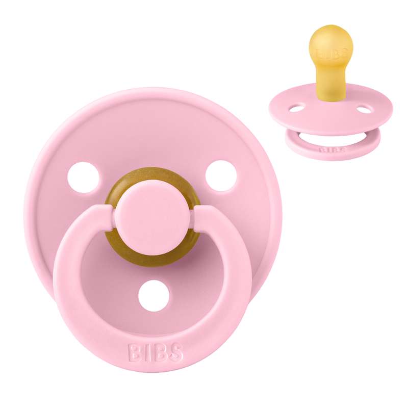 Bibs Round Colour Pacifier - sz. 1 - natural rubber - Baby Pink 