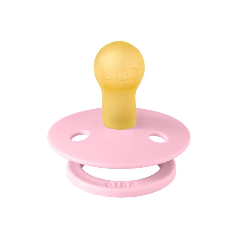 Bibs Rund Colour Smokk - str. 1 - naturgummi - Baby Pink 