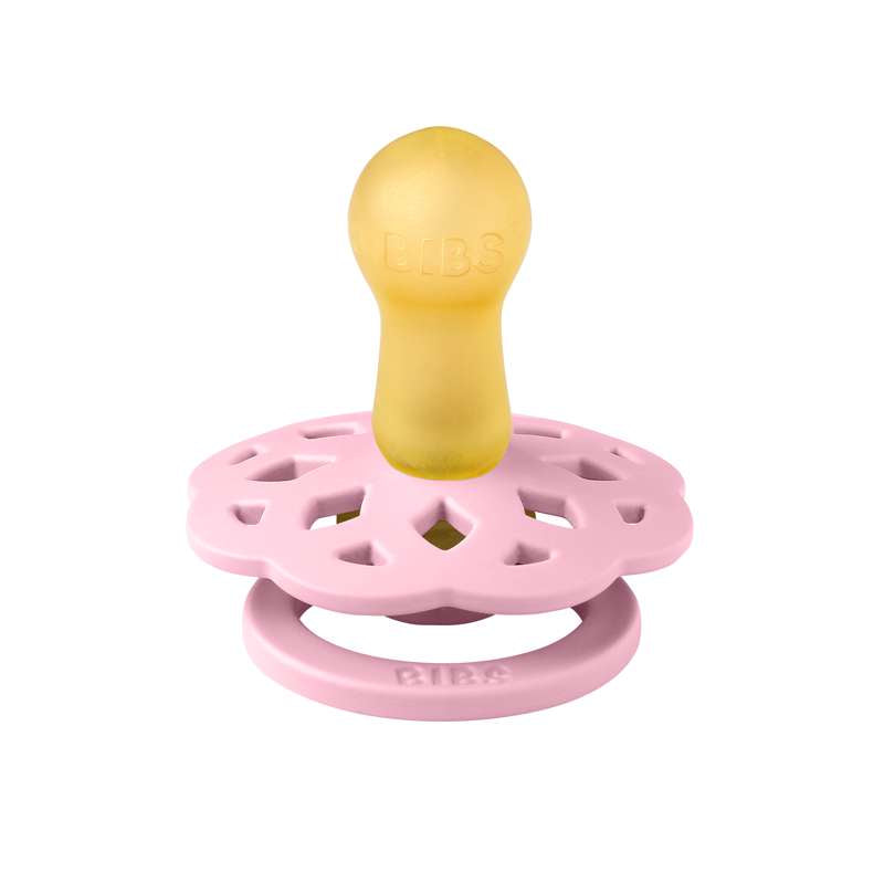 BIBS Okrągły boho smoczek - roz. 2 - kauczuk naturalny - Baby Pink 