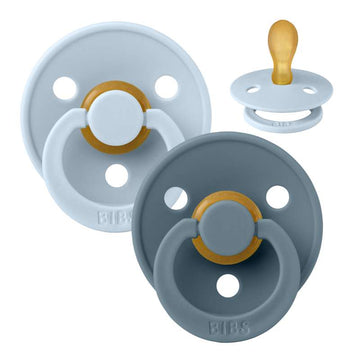 BIBS Symmetrische Kleur Sut - 2-Pack - mt. 2 - natuurrubber - Babyblauw/Petrol 