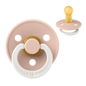 Chupete Bibs Redondo Colour - t. 2 - caucho natural - GLOW - Rubor 
