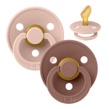 BIBS Anatomische Colour fopspeen - 2-pack - maat 2 - Natuurrubber - Blush/Woodchuck