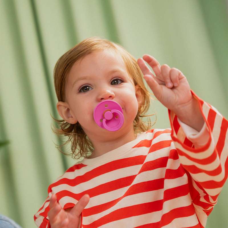 Sucette Bibs Rond Colour - t. 1 - caoutchouc naturel - Chewing-gum 