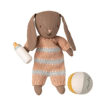 Maileg Zestaw Królik - Mikro - Brązowy - Stonowany Różowy 