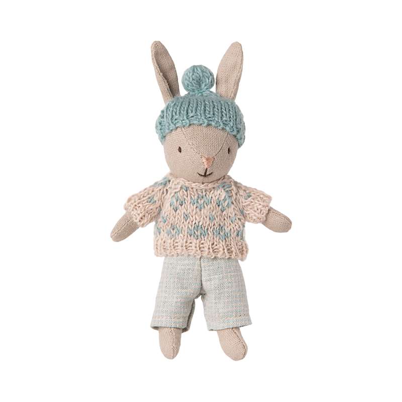 Maileg Hase - Mikro - Winter - Sand - Mint 