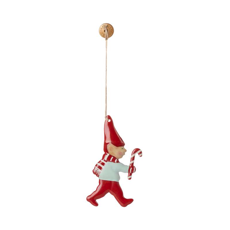 Maileg Weihnachtsornament - Metall - Wichtel - Zuckerstange 
