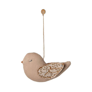 Maileg Vánoční ornament - Tkanina - Pták - Větve - Modrá 