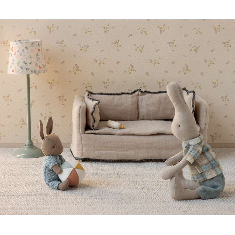 Maileg Zestaw Hares - Micro - Brązowy - Niebieski 