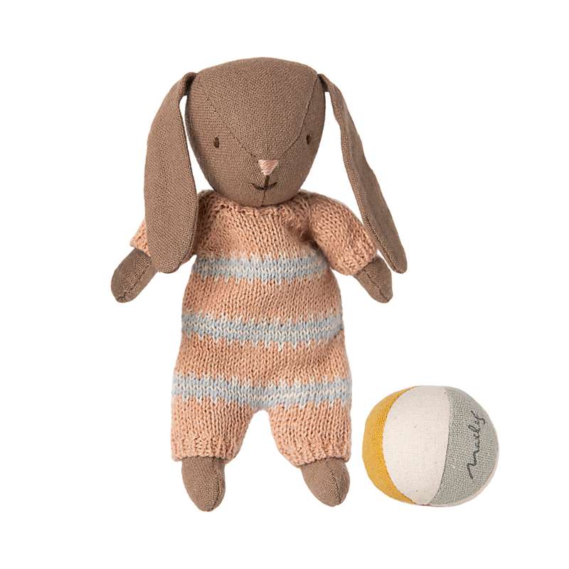 Maileg Zestaw Królik - Mikro - Brązowy - Stonowany Różowy 