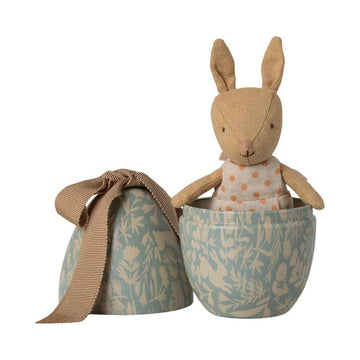 Maileg Easter egg with Micro Bunny - Small - Light Blue 