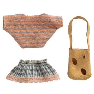 Maileg Oblačila za Malčko Miško - Oblačila in Torba 