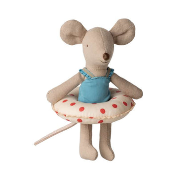 Maileg Strandmus mit Schwimmring - Lillesøster - Rote Punkte 