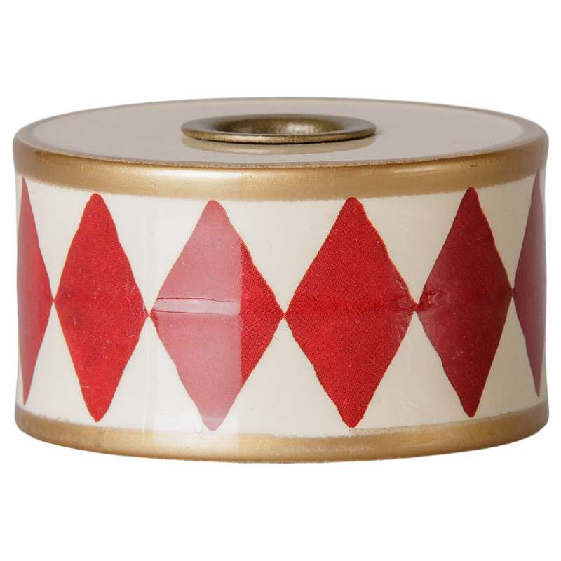 Maileg Lysestage - Tromme - Rød/Off White