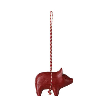Maileg Juleornament - Træ - Gris - Rød