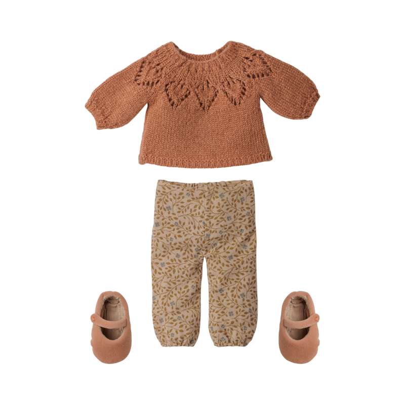 Maileg Kanin - Str. 3 - Klassisk - Bukser og Strikket Sweater