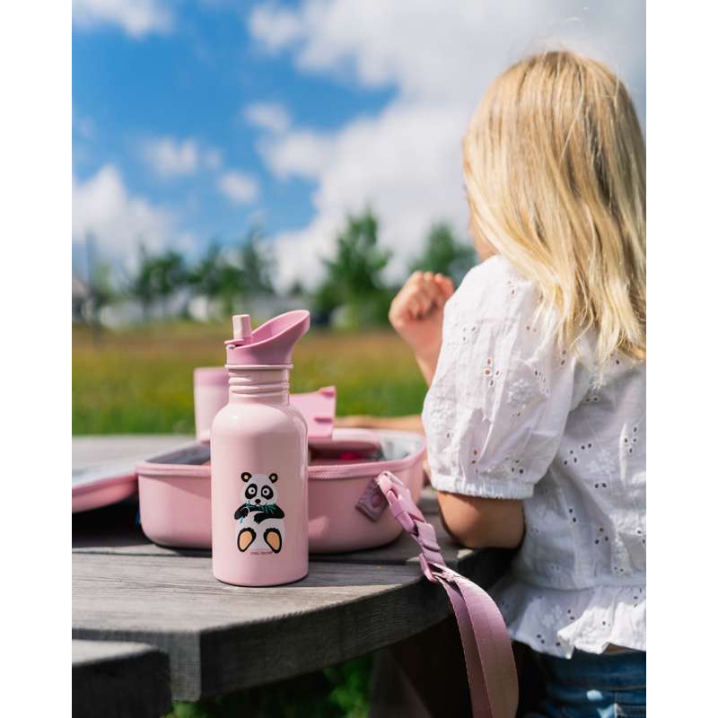 Carl Oscar Steelish Flasche - Kinder - 0,5L - Panda - Rosa 