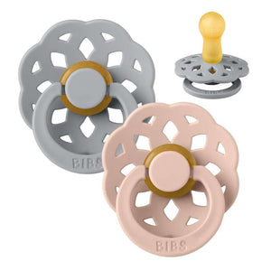 Bibs Boheme Πιπίλα - 2-Πακέτο - μεγ. 2 - φυσικό καουτσούκ - Σύννεφο/Ροζ 