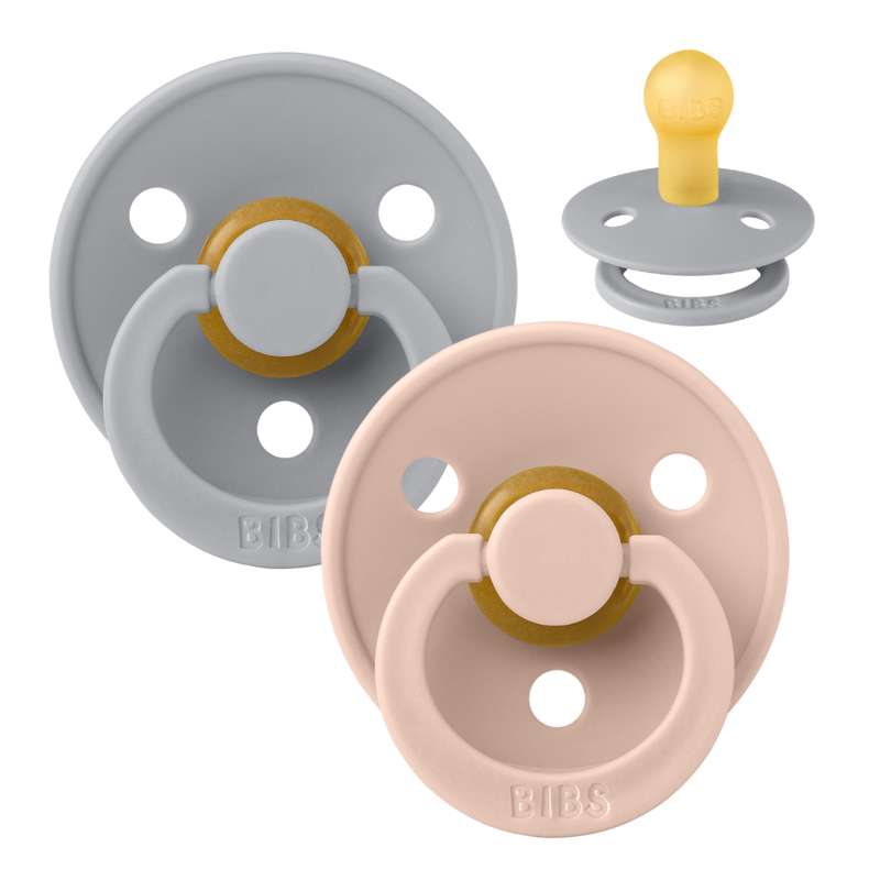 Bibs Ronde Colour Fopspeen - 2-Pack - mt. 2 - natuurrubber - Cloud/Blush 